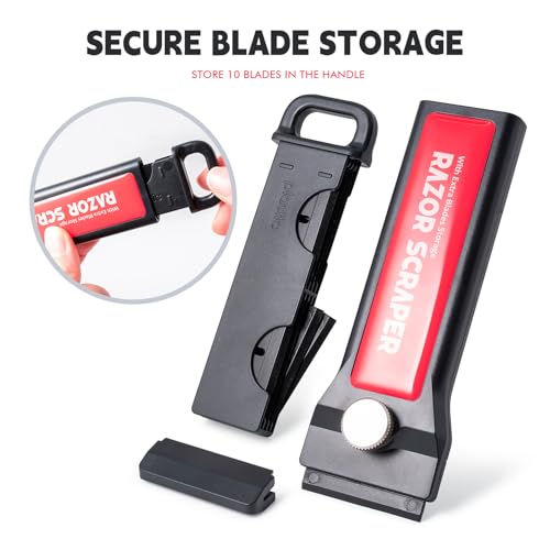 FOSHIO 2 Stück Plastik Schaber Kunststoff Schaber mit 100 Kunststoff klingen, Plastikschaber für klebereste entferner, klebstoffentferner, kunstoffschaber klebereste entferner