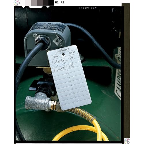 Inspection Tag, 2 x 4 in, Bk/Wht, Al, PK25