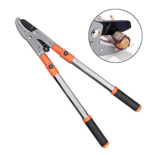 Tree Pruning Loppers, Garden Large Branch Shears Anvil Lopper Trimmer Ratchet Telescopic Handle 48-75CM SK-5 Steel