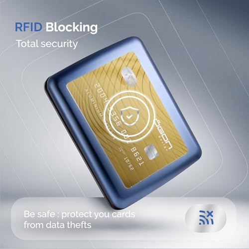 Image of OGON -DESIGNS- Aluminum wallet, Large capacity with metal lock, RFID Protection against fraud and demagnetization, Smart Case OSLO Large model