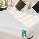 Mattress Topper Double Bed 10cm Deep 1000 GSM Luxury Comfort | 100% Microfiber Double Mattress Toppers with Breathable Quilted Design for Pressure Relief | Thick Mattress Topper Double (137x190cm)