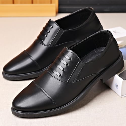 YZABEL Men's Leather Lace Up Platform Block Heel Classic Patent Leather Shoes for Men for Dating Prom Business Work3