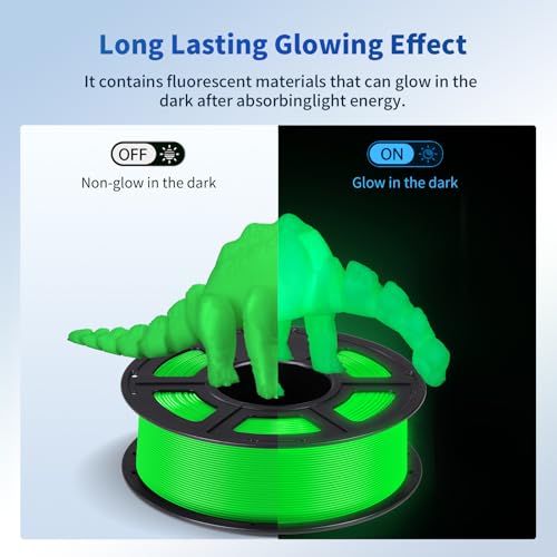 image for ANYCUBIC PLA 3D Printer Filament, Glow in The Dark, 3D Printing PLA Fi