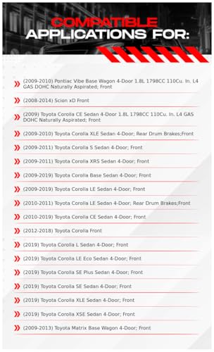 Image of R1 Concepts Front Brake Kit Fits 2009-2010 Pontiac Vibe; 2008-2014 Scion xD; 2009-2019 Toyota Corolla; 2009-2013 Toyota Matrix| Ceramic Brake Pads and Drilled Slotted Brake Rotors| 10.8 inch Front