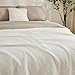 EMME Cotton Muslin Large Throw Blanket Couch Breathable Gauze Soft Lightweight Bed Blankets Adults (White,50