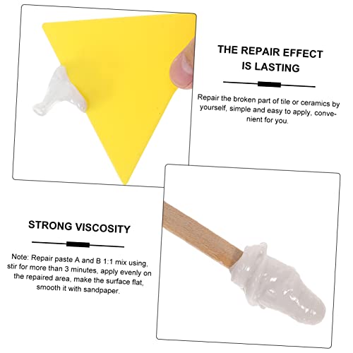 Bestonzon 1 Set Repair Ceramic Repair Kit Porcelain Repair Kit Glass Chip Repair Kit Fiberglass Repair Kit Bathtub Repair Refinishing Kit For Pans Repair Kit For Ceramic White Tub Repair Kit #TOP6