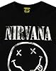 Nirvana Boys T-Shirt | Smiley Face Logo Band Tee | Black Short Sleeve Kids Top 14-15 Years #4