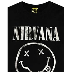 Nirvana Smiley Logo Boys Black T-Shirt - Les Beatles, Paul McCartney, John Lennon, RIngo Starr, George Harrison Nirvana Smiley Logo Boys Black T-Shirt – Image 5