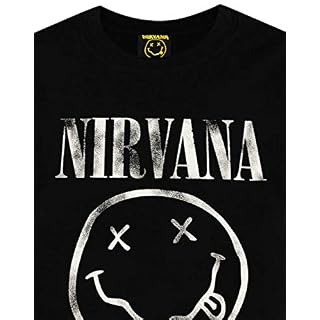 Nirvana Smiley Logo Boys Black T-Shirt - Les Beatles, Paul McCartney, John Lennon, RIngo Starr, George Harrison Nirvana Smiley Logo Boys Black T-Shirt – Image 5