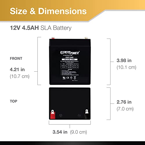 image for ExpertPower 12V 4.5AH Sealed Lead Acid (SLA) Battery - F1 Terminal/2 P