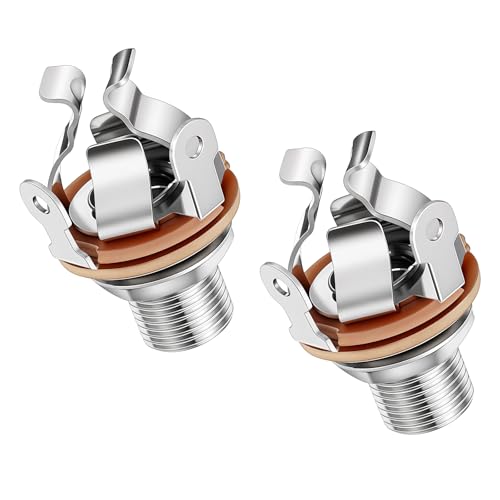 2 PCS Mono Guitar Output Jack 1/4 Inch Multi-Contact Output Jack for Electric Guitar Design for More Stable Contact to Fix Your Guitars Loose and Buzz Issue
