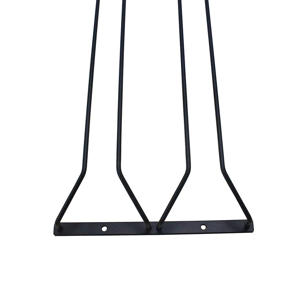 Porta Bicchieri Da Vino Sospeso In Ferro Verniciato Nero – Supporto Per Calici Da Sotto Pensile, 4 File (22 Cm). Capacità Per 8 Bicchieri, Elegante E Salvaspazio.