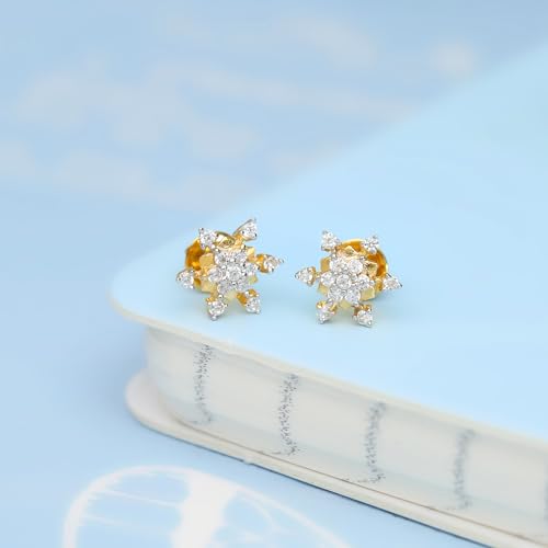 Malabar Gold & Diamonds 18kt Gold Earrings for Women | 18k Gold Earrings for Birthday, Anniversary, Diwali & Festival Gift | 18 kt (750) BIS Hallmark Certified Gold Jewellery - Image 2