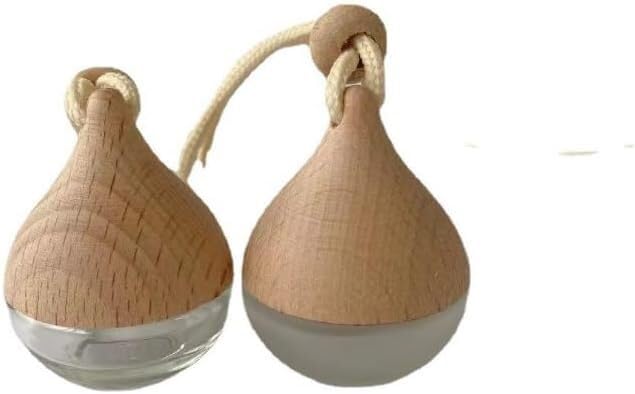Mini Bottiglie Di Profumo Da Viaggio, Atomizzatore Di Profumo 2 Pezzi Bottiglia Di Profumo Automatica Mini Contenitore 5ml Copertura In Legno Smerigliato Profumo for Auto Ciondolo Bottiglia Di Vetro P