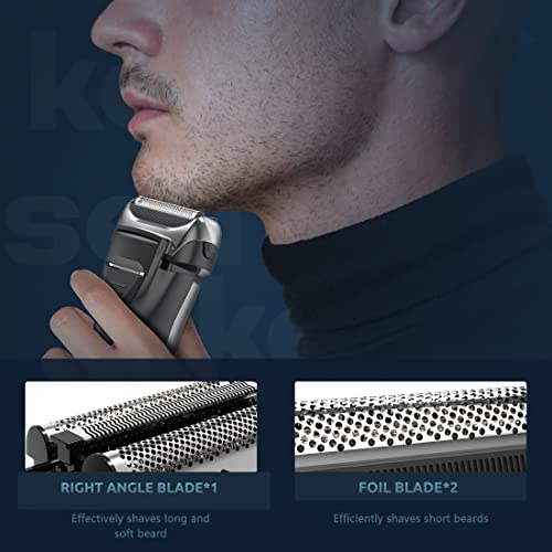 Electric Razor For Men, Kensen Rechargeable Wet/Dry Foil Electric Shaver, Led Display Ipx6 Waterproof Men's Electric Shaver With Pop-Up Trimmer #TOP2