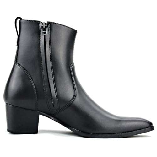 Dress Boot for Men Casual Chelsea Combat Ankle Casual Walking Motorcycle Boots Black4