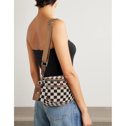Image of Dyalsa Small Crossbody Bags for Women Canvas /PU Mini Crossbody Purse, Shoulder Bag Traveling Workout