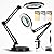 Tqy Ventures 10X Magnifying Glass with Light and Stand and Clamp Desk LED Magnifying Lamp Large Hands-Free Magnifier with Light Hands Free, Mirror for Crafts jewellers Hobbies Adjustable Arm