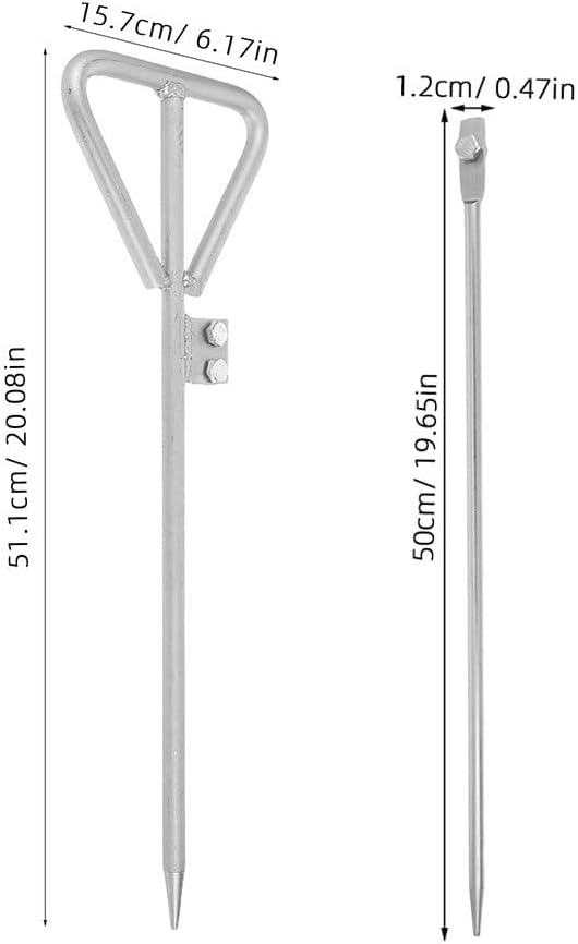 2pcs Galvanized Ground Rod Earthing Weatherproof Grounding Pin For Electric Fences Antennas Generator Earthing
