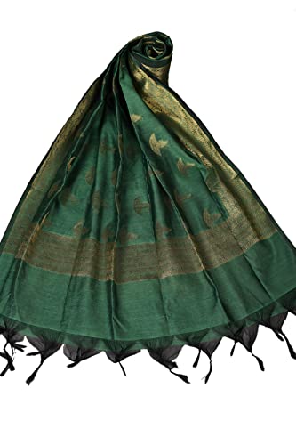 Women's Cotton Silk Zari Work Banarasi Dupatta, Shawl Scarf Wrap (Beige-2)4