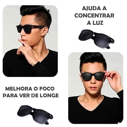 VIRTAX Óculos Para Miopia Astigmatismo Hipermetropia Reticulado Pinhole Furadinho Anti-Fadiga Tratam