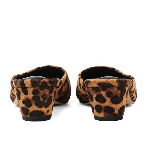 Women's Black Mules Block Kitten Heels Closed Square Toe Slip On Slingback Casual Dress Shoes 5