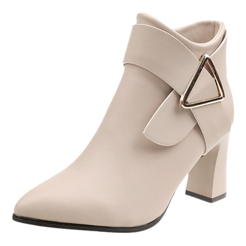 Womens high-heeled short boots - fashionable and casual - for outdoor use
