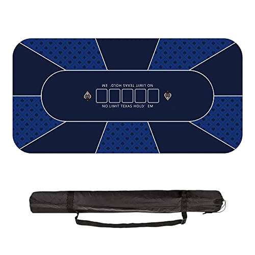 YUZPKRSI Profi Pokermatte 180 x 90cm, Texas Hold'em Pokerteppiche, Deluxe Poker Tischunterlage, Pokertischauflage Blackjack Matte, inkl Tragetasche für echtes Casino-Feeling