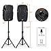 AKUSTIK Dual 2-Way Powered PA Speaker System, Portable DJ Speaker with Active + Passive Speakers, 2 Speaker Stands, Microphone, Bluetooth, USB/SD Card, FM Radio, Remote Control (Dual x 12 Inch)