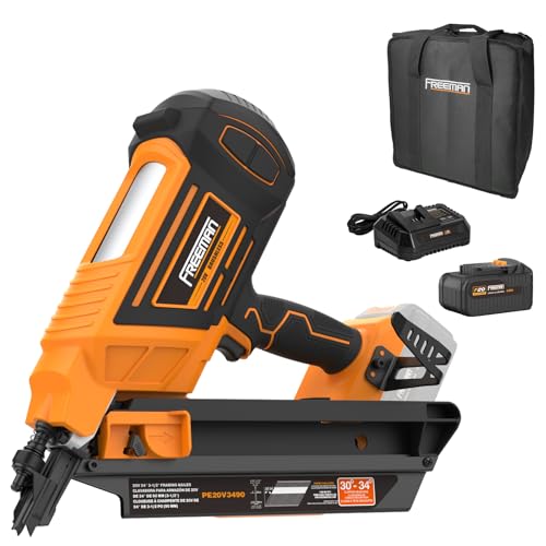 Freeman 20V Cordless 34° Framing Nailer Kit – 750 Shots/Charge | PE20V3490 by Freeman - Used condition - US$163.12