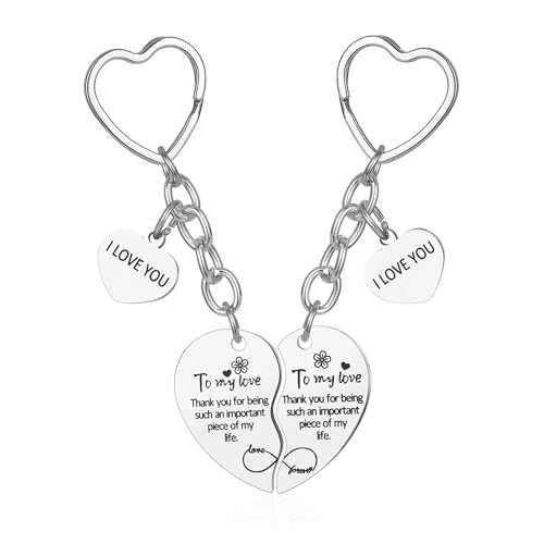 Image of 2Pcs Mother Daughter Heart Matching Keyring Keychain Set Gifts For Mom Christmas Mothers Day Gifts from Daughter