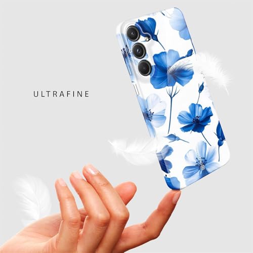 Coque Samsung Galaxy A55 5G ONEFLOW motif floral bleu et blanc