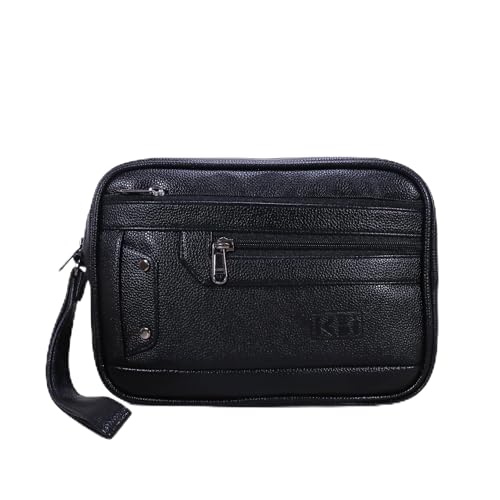Image of kbi Mens Cash Bag Pouch Money Carrying Handling Luggage Multipurpose Travel Pouch vegan Leathe