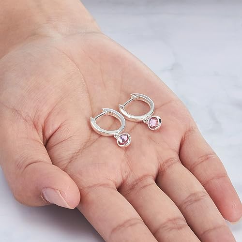 Philip Jones October Birthstone Hoop Earrings Created with Tourmaline Zircondia® Crystals - Image 6