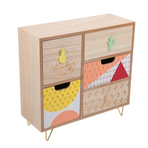 Gabinete de almacenamiento de madera para joyas cosméticos y maquillaje