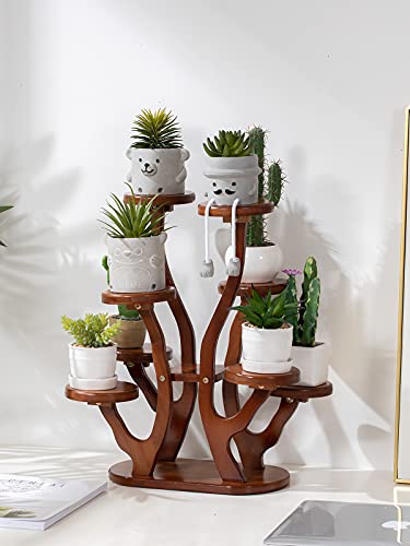 Bamboo 8 Pottred Plant Stand Rack Plant Stand Indoor 4-Tier Wrought Iron Plant Stand Green Indoor Plant Stand Use Office Home Decor By Plant Stand Indoor Bamboo Plant Stands For Indoor Plants Multiple #TOP4