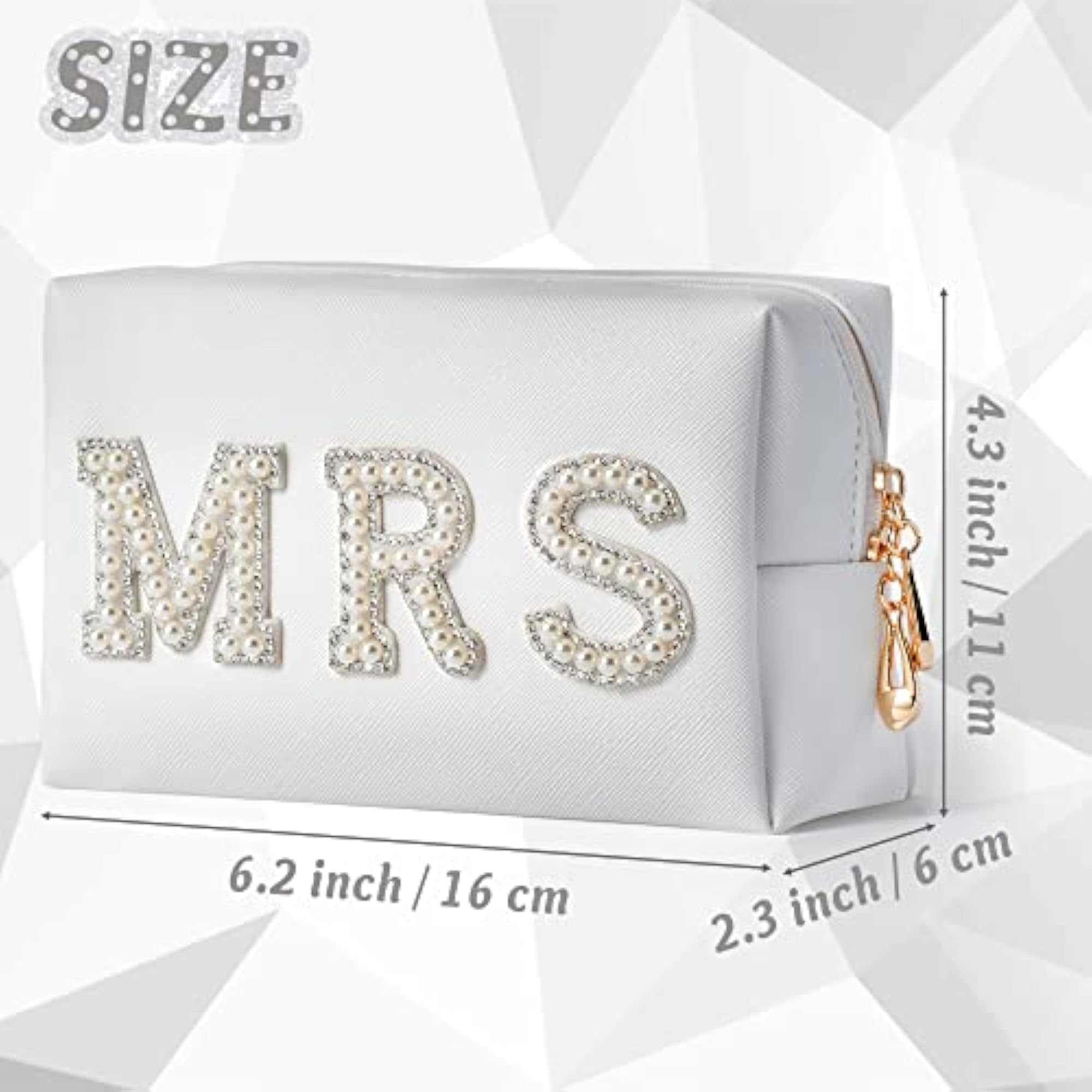 Bride Patch MRS Varsity Letter Cosmetic Toiletry Bag