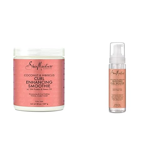 SheaMoisture Crema para el cabello con batido y mousse para cabello grueso y rizado