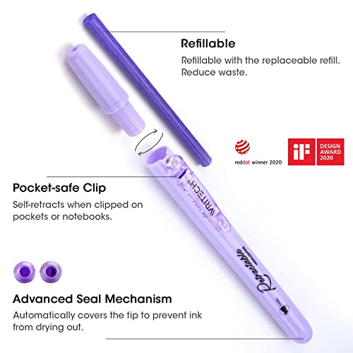 Writech Retractable Highlighters Assorted Colors: Chisel Tip Click Aesthetic Highlighter Marker Pens Pack Multi Colored Ink No Bleed Smear For Highlighting Journaling (12Ct Neon+Pastel) #TOP2
