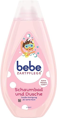 Bebe Lot de 1 flacons de mousse et de douche pour peaux délicates et jeunes, nettoyage doux pour peaux délicates, 1 x 500 ml