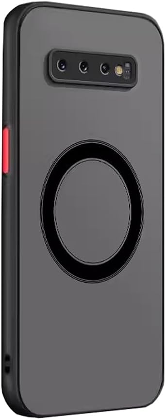 Doowear Galaxy S10+ Plus Cellular Phone Case, Magnetic Magsafe Charger Compatible, Shockproof, Anti-Scratch, Clear, Full Camera Protection, Slim Thin, Black