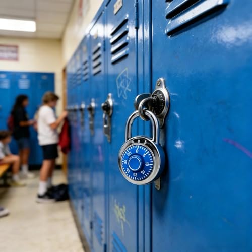 Image of Combination Padlocks with Metal Body, Indoor Use for Gym Lockers & School Locker, Blue, 12-Pack
