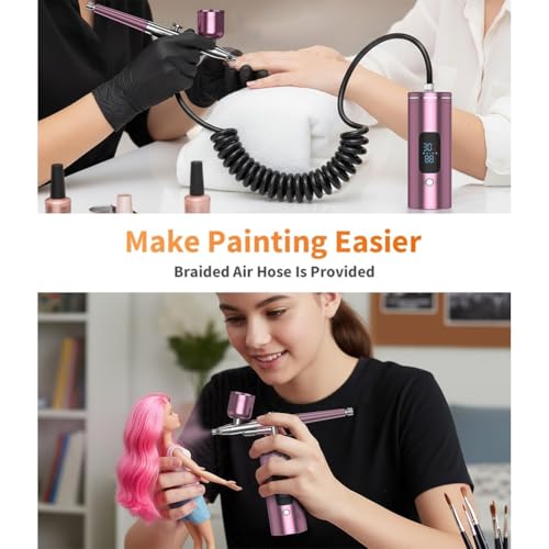 Kit de aerografía inalámbrico con compresor para decoración de uñas y repostería 6