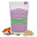 Picture of TeaNOURISH Everyday Detox Green Tea | Darjeeling Loose Leaf | 100% Natural Turmeric, Ashwagandha, Cardamom, Shatavari, Stevia | 50 Cups Hot Tea or Iced Tea - 3.53oz/100g