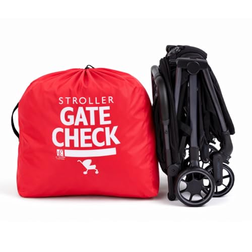 J.L. Childress Gate Check Travel Bag for Compact-Fold Strollers - For Airplane Gate Check Fits Most Single Compact Fold Travel Strollers Airport Accessories Flying Essentials - Red