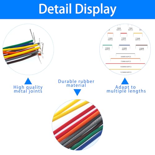 Yetaida 140 Pcs Preformed Jumper Wires Kit, 14 Lengths Assorted for Breadboard Prototyping, PCB Circuits & Solder Projects (Includes Carrying Tools) - Thumbnail 3