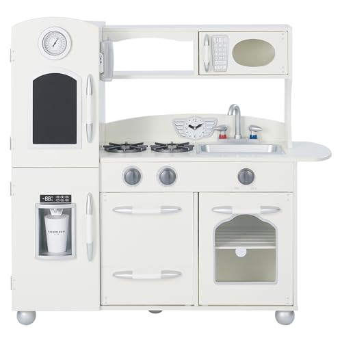 Teamson Kids Cuisine de Jeu Enfant dinette en Bois Blanche Fille garçon Mixte TD-11414W