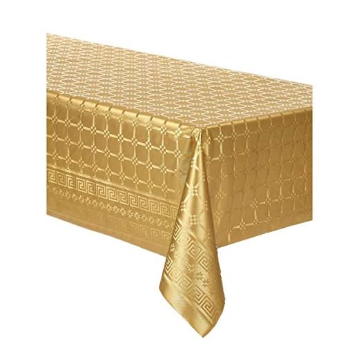 ISAP France Mantel de Papel Rollo a Cuadros Dorados 6 Metros
