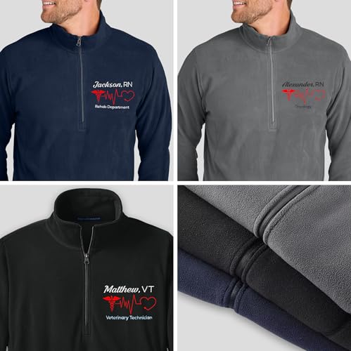 Custom Nurse Embroidered Microfleece Women Men Jacket Add Your Name Department Personalized Fleece Pullover3