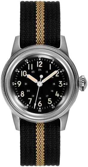 RDUNAE Military Quartz Watches for Men - RA05 36mm G10 Retro K1 Domed Mineral Glass Wrist Watch Stainless Steel Luminous Field Watch